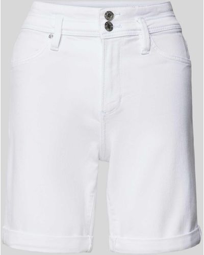 S.oliver Regular Fit Jeansshorts mit Gürtelschlaufen - Weiß