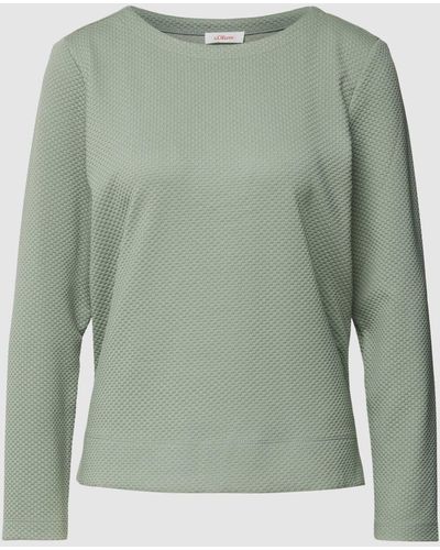 S.oliver Sweatshirt Met Viscose En Fijn Gestructureerd Design - Groen
