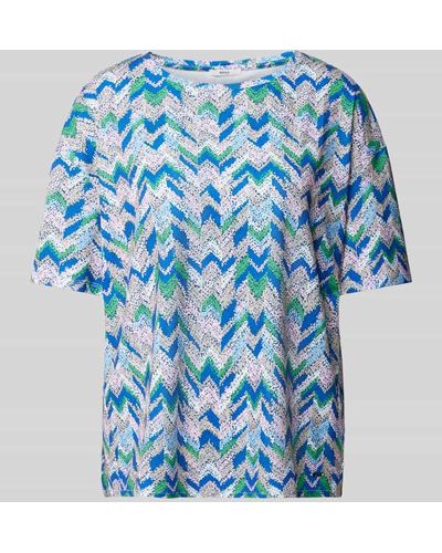 Brax Blusenshirt mit Allover-Muster Modell 'CALLY' - Blau