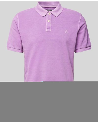 Marc O' Polo Poloshirt Met Labelstitching - Paars