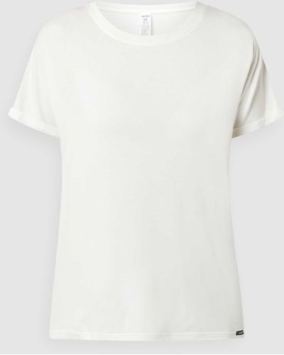 SKINY T-Shirt aus Viskose-Elasthan-Mix Modell 'Every Night In' - Weiß