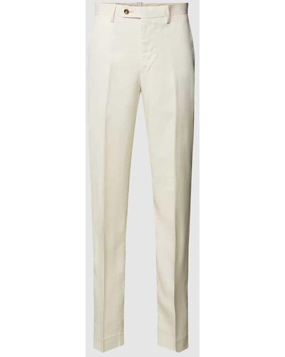 Mango Slim Fit Anzughose mit Eingrifftaschen Modell 'florida' - Weiß