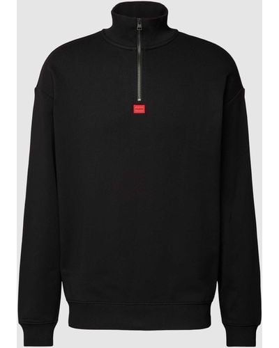 HUGO Sweatshirt Met Labeldetail - Zwart