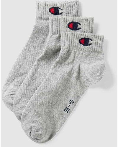 Champion Socken mit Label-Detail im 3er-Pack Modell 'Quarter Sock' - Grau