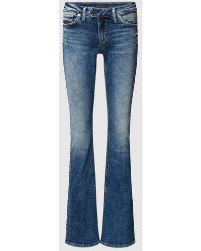 Silver Jeans Co. Bootcut Jeans im Used-Look Modell 'TUESDAY' - Blau