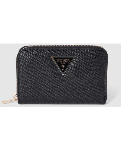 Guess Portemonnaie mit Label-Details Modell 'LAUREL' in black - Schwarz