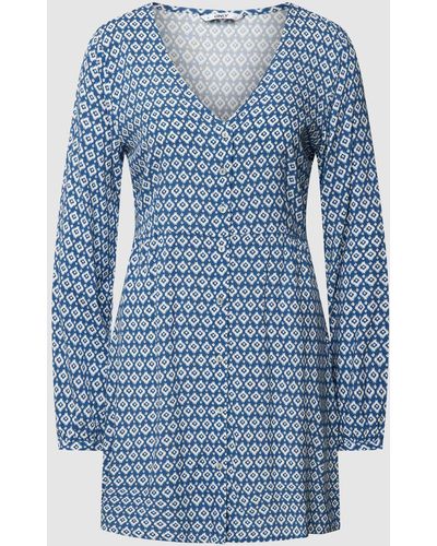 ONLY Mini-jurk Met All-over Bloemenmotief - Blauw