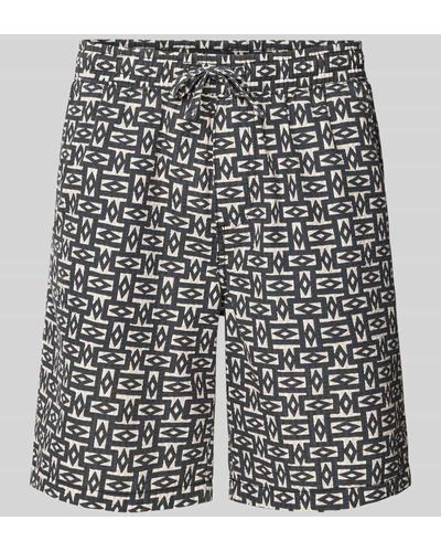 Jack & Jones Regular Fit Shorts mit Allover-Print Modell 'JAIDEN' - Grau