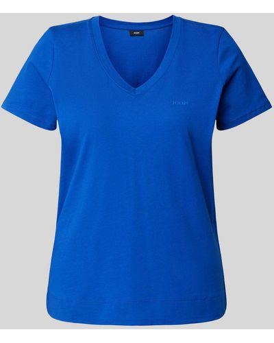 Joop! T-shirt Met Labelprint - Blauw