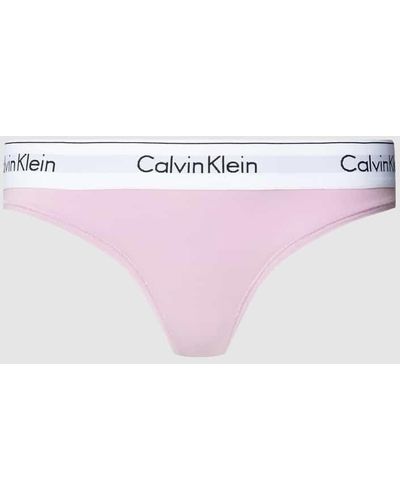 Calvin Klein String mit elastischem Logo-Bund - Pink