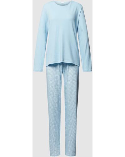 Mey Pyjama aus Baumwolle Modell 'Emelie' - Blau