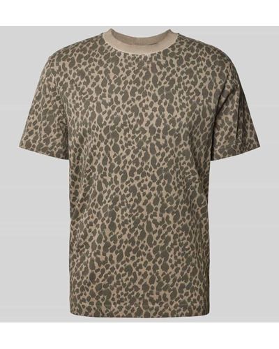 JOOP! Jeans T-Shirt mit Animal-Print Modell 'Curtis' - Braun