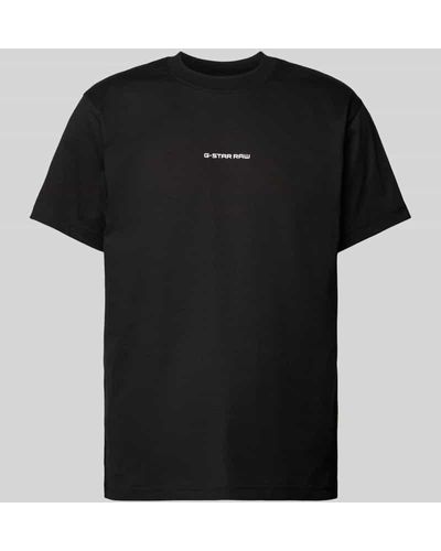 G-Star RAW T-Shirt mit Label-Print - Schwarz