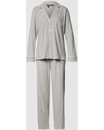 Lauren by Ralph Lauren Pyjama aus Baumwoll-Modal-Mix - Grau