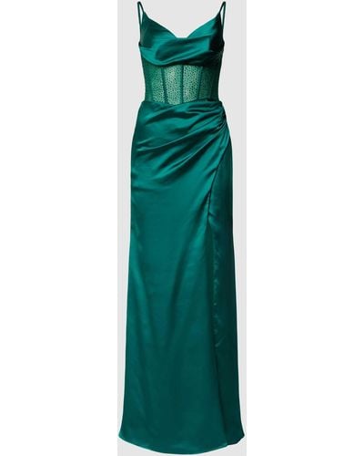 Luxuar Abendkleid im semitransparenten Design - Grün
