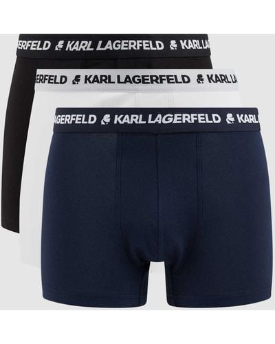 Karl Lagerfeld Trunks in unifarbenem Design im 3er-Pack - Blau