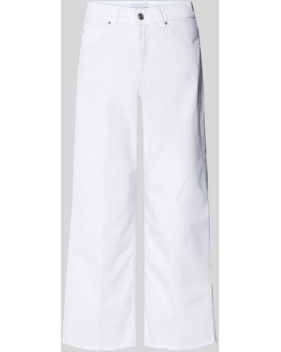 ANGELS Regular Fit Jeans mit verkürztem Schnitt Modell 'Linn Fringe' - Weiß