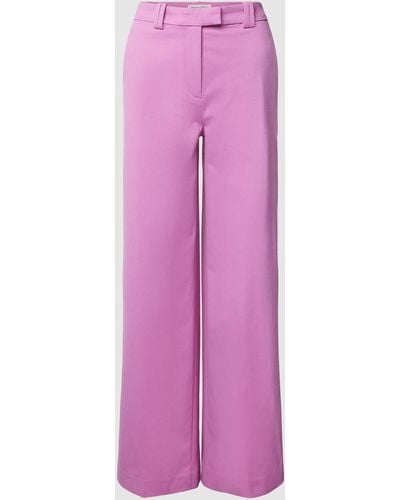 Marc O' Polo Flared Stoffhose im unifarbenen Design - Pink