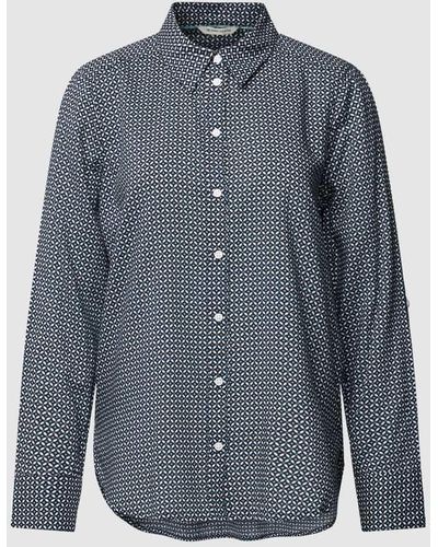 Tom Tailor Bluse mit Allover-Muster - Blau