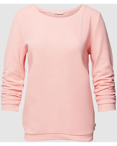 Tom Tailor Sweatshirt mit 3/4-Arm in unifarbenem Design - Pink