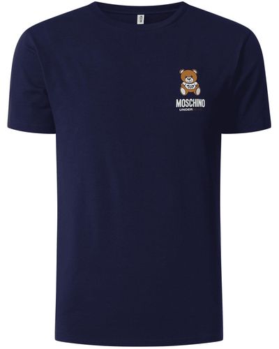 Moschino T-Shirt mit Logo Modell 'Underbear' - Blau