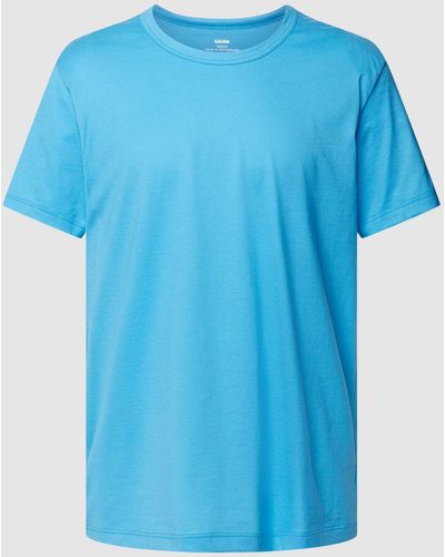 CALIDA T-shirt Met Labeldetail - Blauw