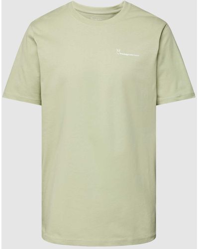 Knowledge Cotton T-shirt Met Labelprint - Groen