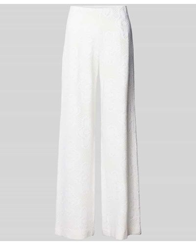 RAFFAELLO ROSSI Wide Leg Stoffhose mit Häkelspitze Modell 'ELAINE' - Weiß