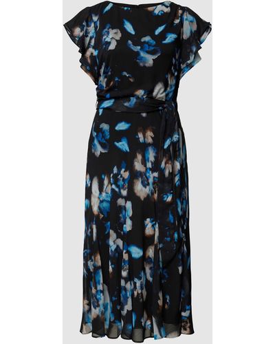 DKNY Midi-jurk Met All-over Motief - Blauw