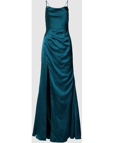 Luxuar Abendkleid mit Raffungen - Blau