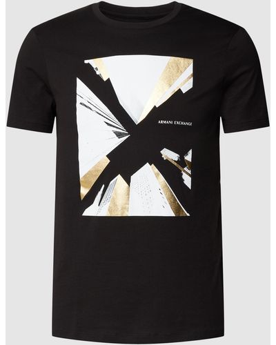 Armani Exchange T-Shirt mit Motiv-Print - Schwarz