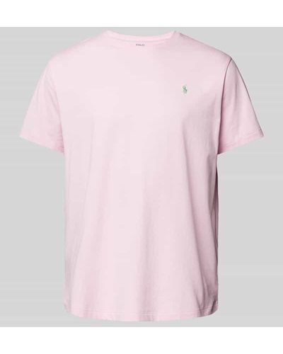 Ralph Lauren PLUS SIZE T-Shirt mit Label-Stitching - Pink