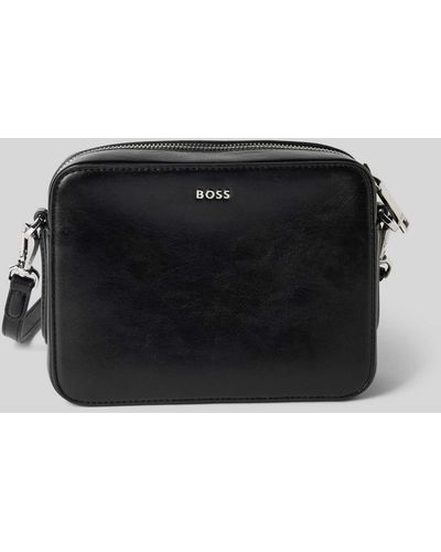 BOSS Handtasche mit Label-Applikation - Schwarz