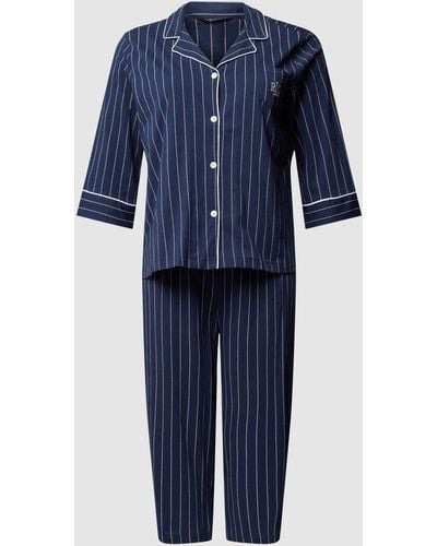 Lauren by Ralph Lauren Pyjama mit Allover-Muster - Blau