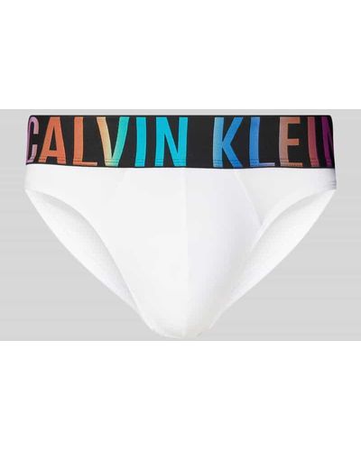 Calvin Klein Slip mit elastischem Logo-Bund - Weiß