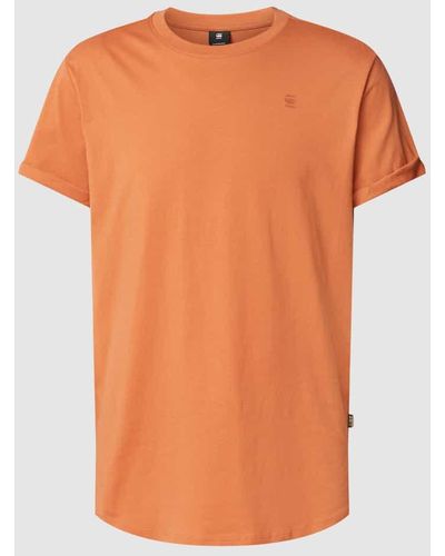 G-Star RAW T-Shirt mit Label-Print - Orange