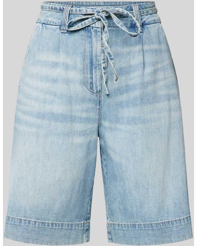 Vero Moda Wide Leg Jeansshorts mit Bindegürtel Modell 'ARIA' - Blau