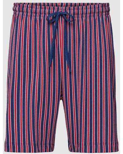 Mey Loose Fit Pyjama-Shorts mit Streifenmuster - Lila