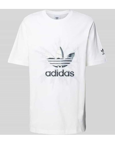 adidas Originals T-Shirt mit Label-Print - Weiß