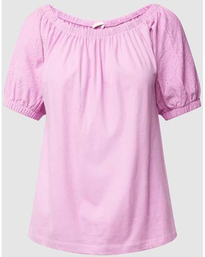 Edc By Esprit T-Shirt mit Strukturmuster - Pink