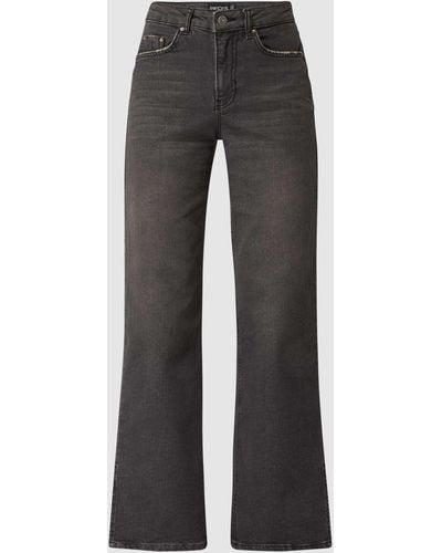 Pieces Wide Fit High Waist Jeans mit Stretch-Anteil Modell 'Leah' - Schwarz