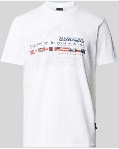 Napapijri T-shirt Met Motiefprint - Grijs
