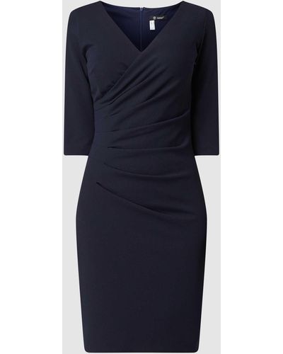 Paradi Cocktailkleid aus Krepp mit drapierten Falten - Blau