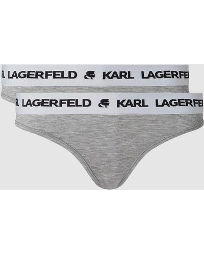 Karl Lagerfeld Tangaslip Van Een Mix Van Lyocell En Elastaan - Grijs
