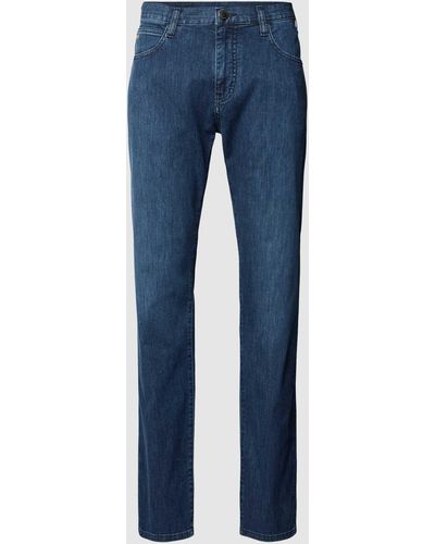 Emporio Armani Regular Fit Jeans Met Labelapplicatie - Blauw