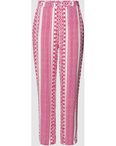 Only Carmakoma Plus Size Stoffen Broek Met All-over Motief - Roze