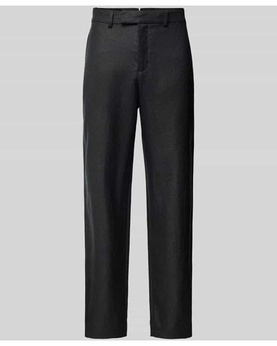 SELECTED Slim Fit Anzughose mit Knopf- und Reißverschluss Modell 'KONTOS' - Schwarz