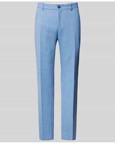 SELECTED Slim Fit Anzughose mit Knopf- und Reißverschluss Modell 'OASIS' - Blau