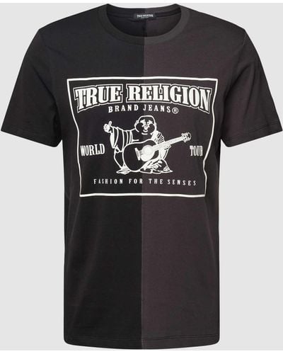True Religion T-Shirt mit Logo-Print Modell 'SPLICED PUFF BUDDHA' - Schwarz