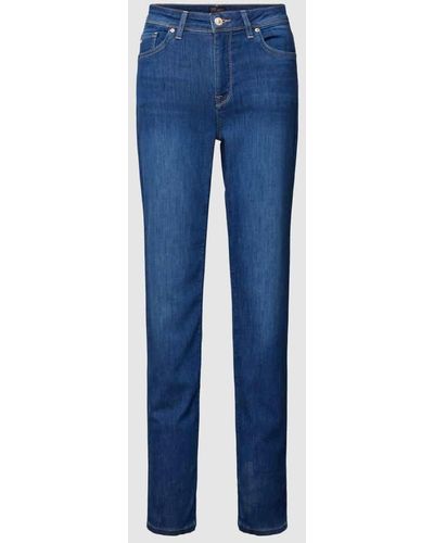 RAFFAELLO ROSSI Straight Leg Jeans im 5-Pocket-Design Modell 'LEYLE' - Blau